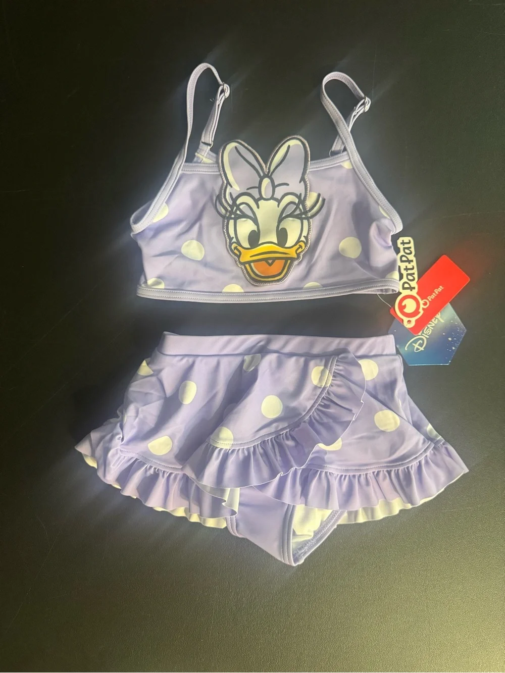 PatPat Disney Daisy Duck 3T toddler girls' two-piece tankini swimsuit. New.